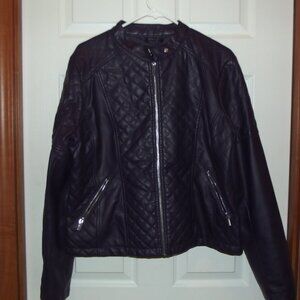 EUC New York & Co Purple Faux Leather Jacket